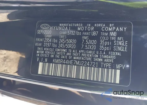 2021 Hyundai Palisade Sel из США, поврежденный, VIN KM8R44HE7MU224721